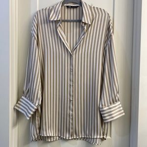 Zara silk button shirt
